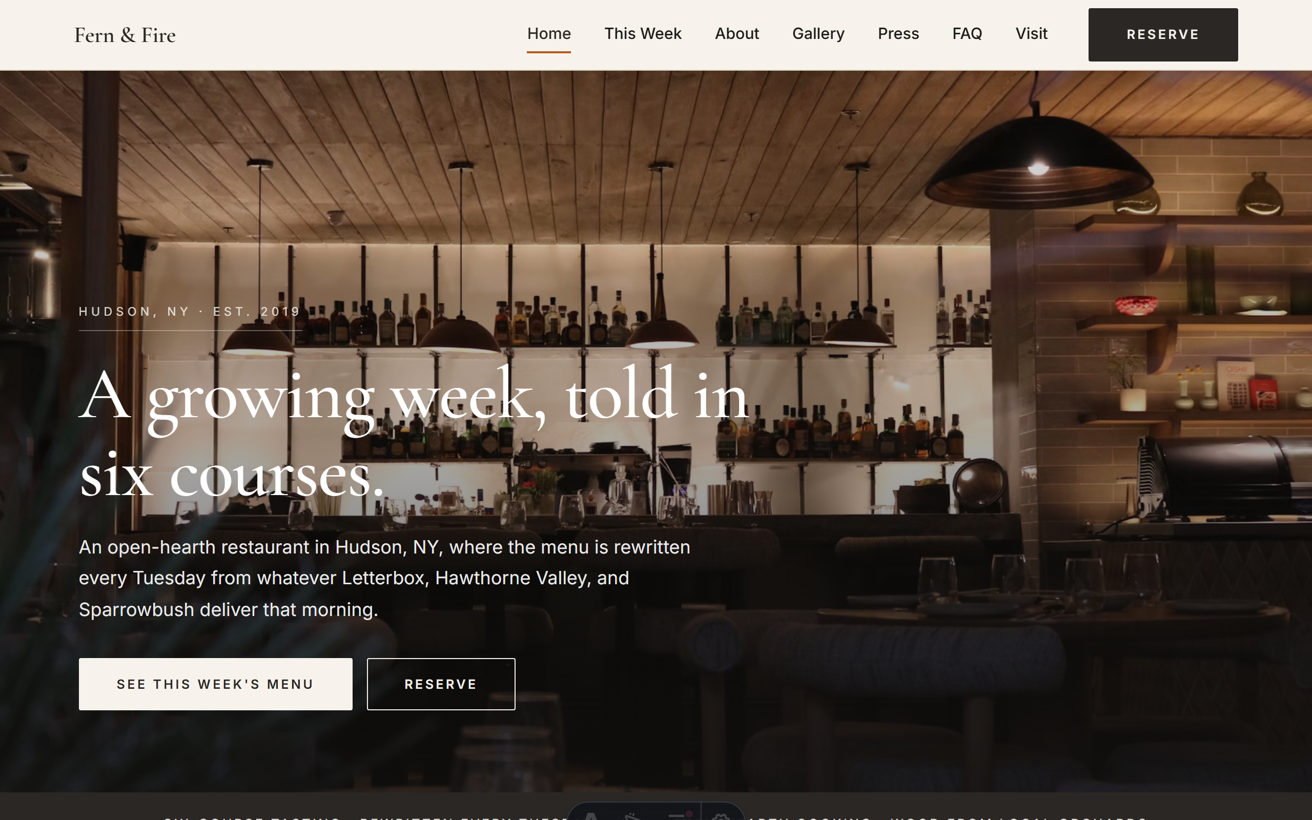 Fern and Fire homepage preview